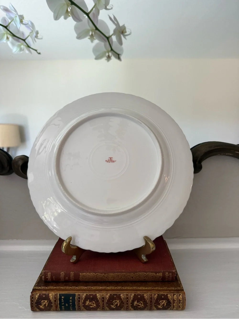 Limoges Coral and Gold Gilded Decorative Charger Plate